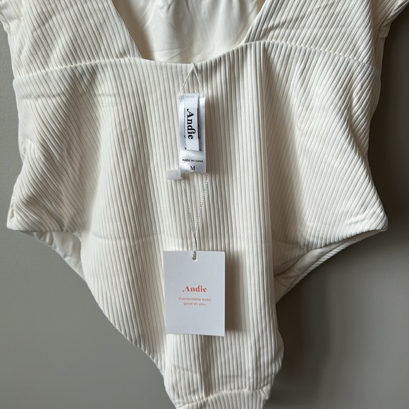 NWT Andie Asbury Ribbed One Piece in COCO M - Picture 7 of 8